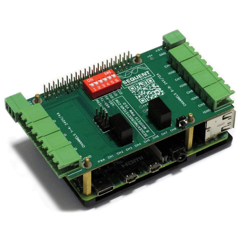 Eight MOSFETS 8-Layer Stackable HAT for Raspberry Pi - The Pi Hut