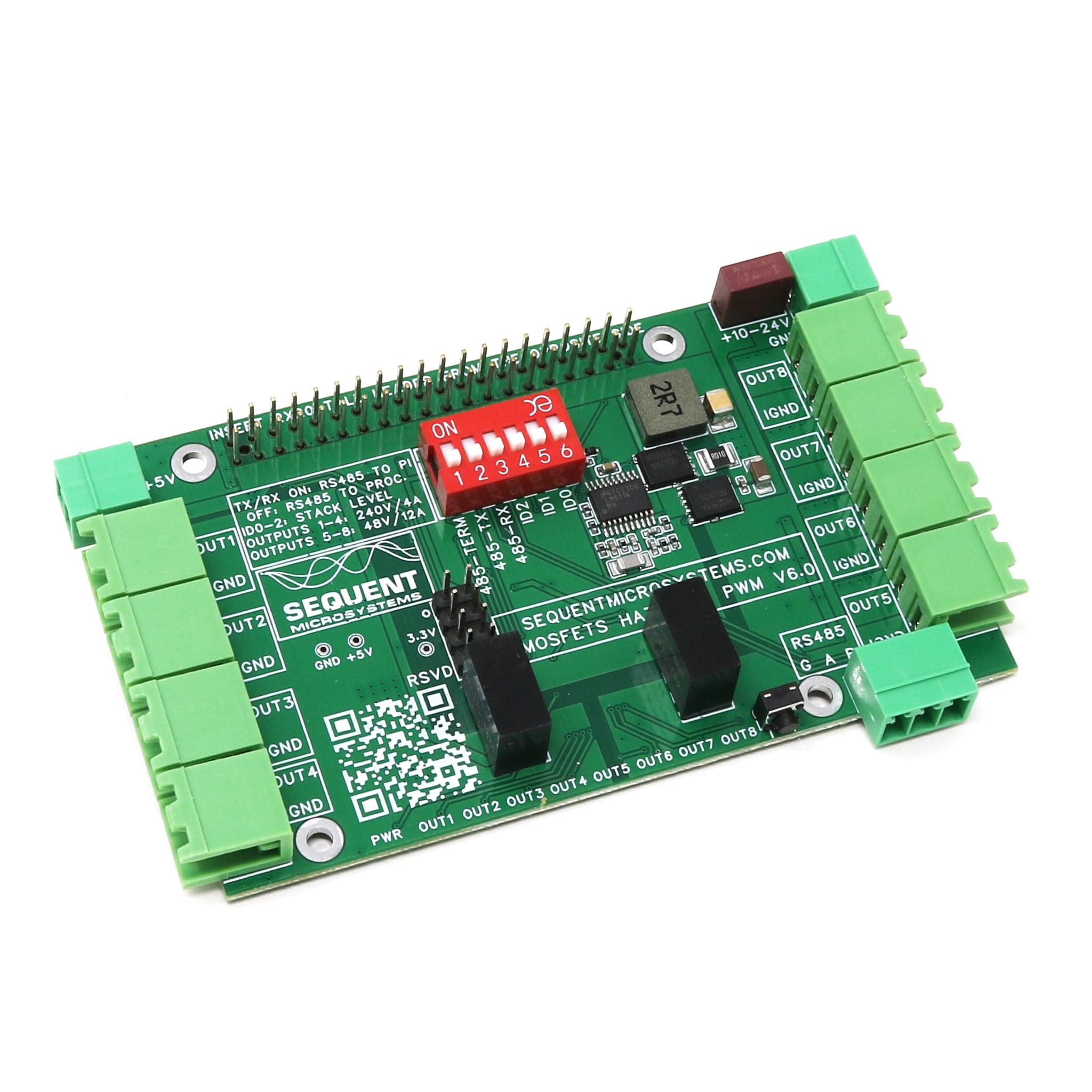 Eight MOSFETS 8-Layer Stackable HAT for Raspberry Pi v6.0 by Sequent - The Pi Hut