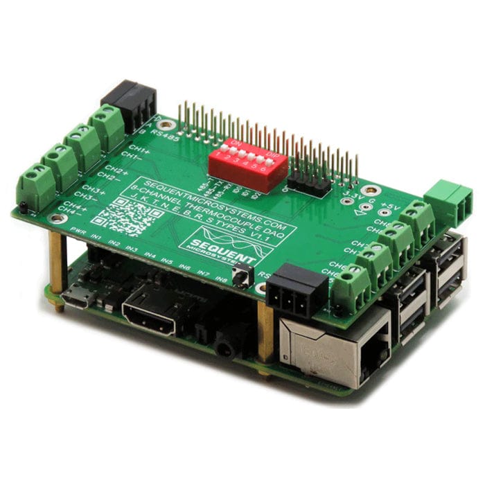 Eight Thermocouples DAQ 8-Layer Stackable HAT for Raspberry Pi
