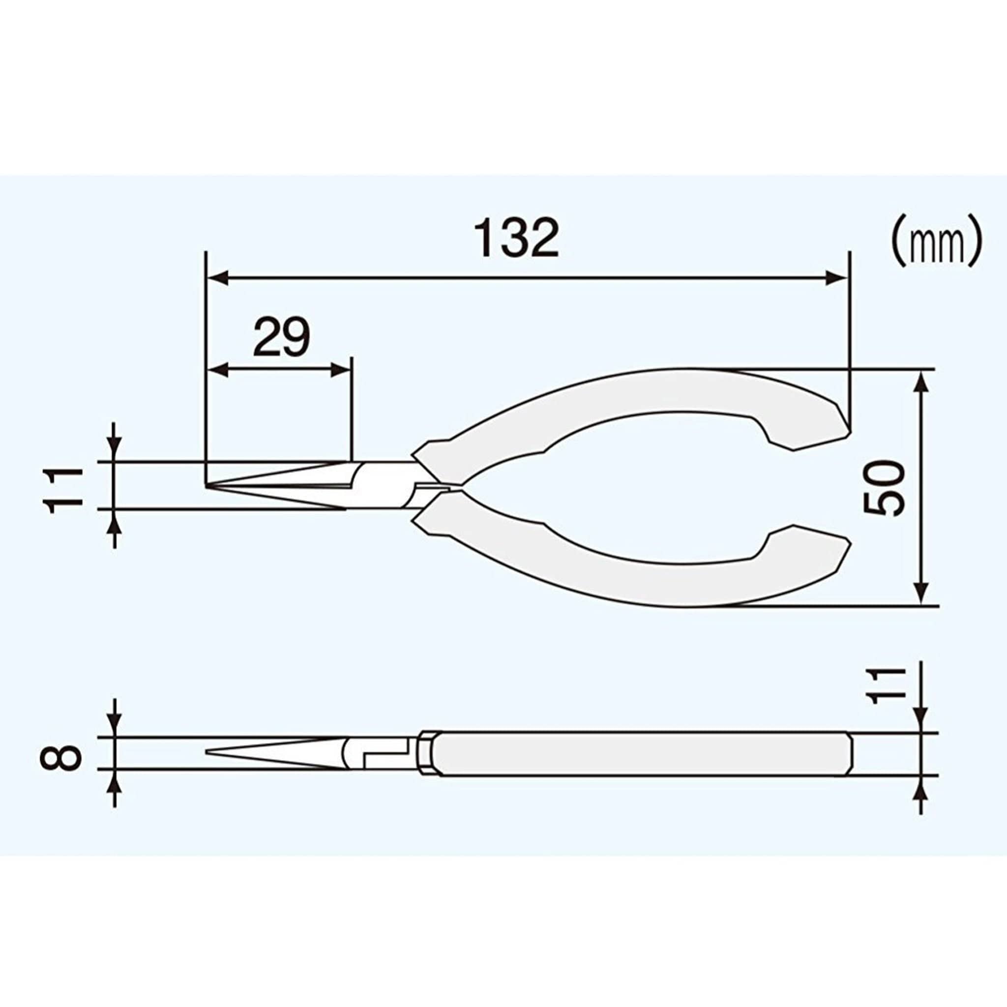 Engineer PS-04 Flat Jaw Long Nose Pliers (Compact, ESD safe)