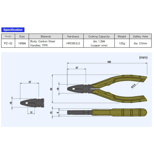Engineer® PZ-32 Neji-Saurus Screw Removal Pliers (Combi Style) - The Pi Hut