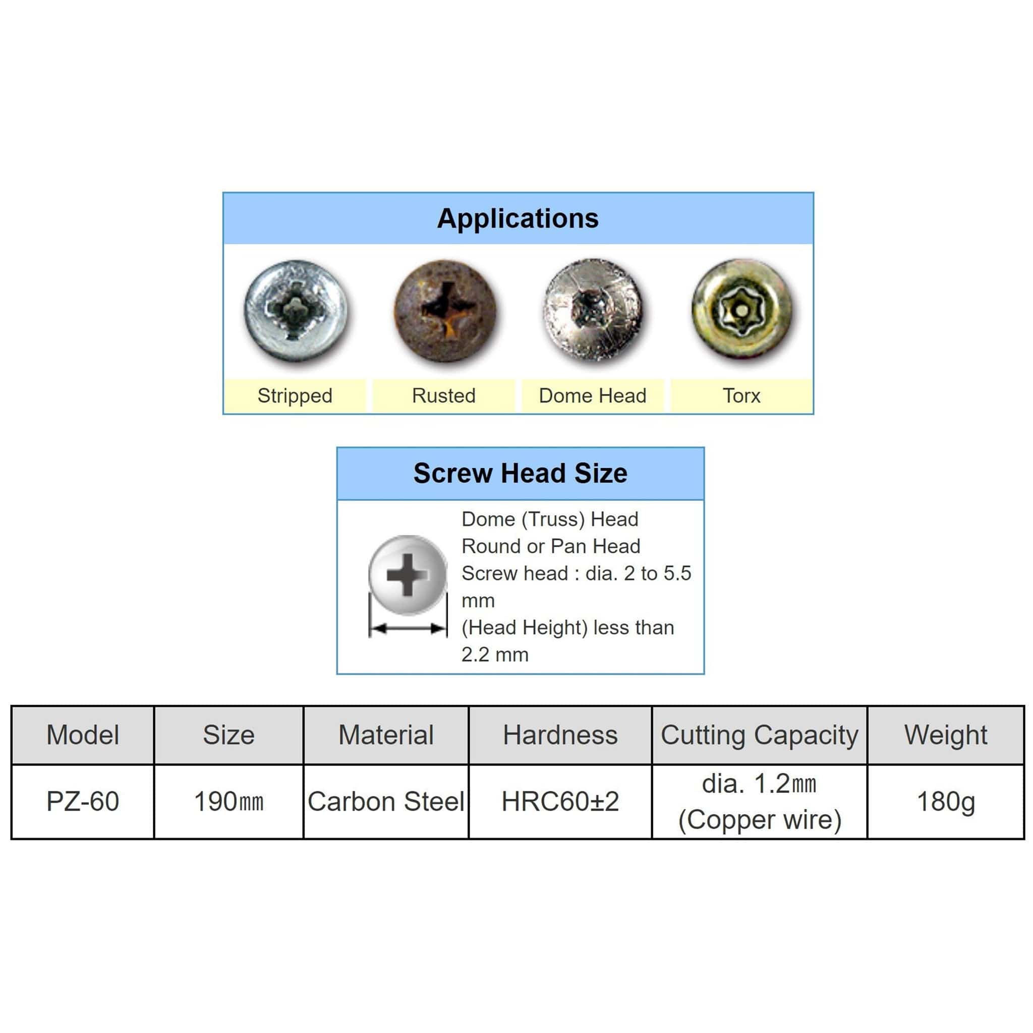 Engineer PZ-60 Neji-Saurus Long-Nose Screw Removal Pliers