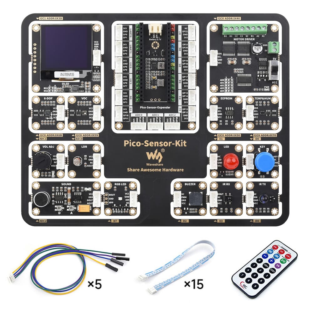 Entry-Level Sensor Kit for Pico by Waveshare - The Pi Hut