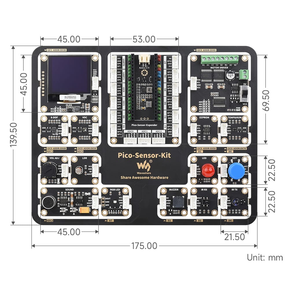 Entry-Level Sensor Kit for Pico by Waveshare - The Pi Hut