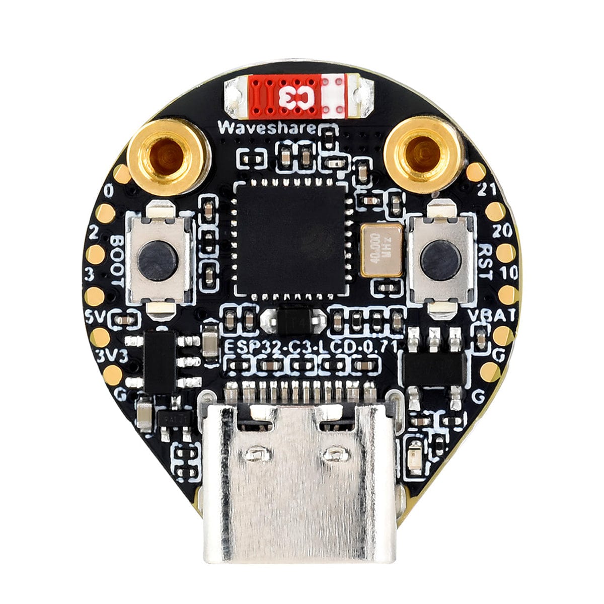 ESP32-C3 Development Board with 0.71" Round IPS LCD Display (160 x 160)