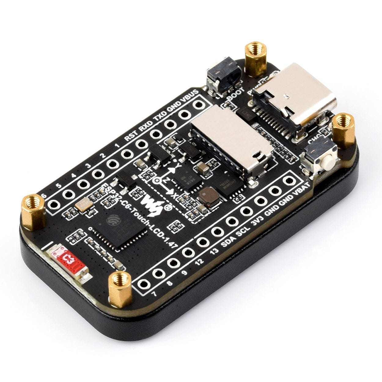 ESP32-C6 1.47" Touch Display Dev Board with IMU and SD Slot by Waveshare - The Pi Hut