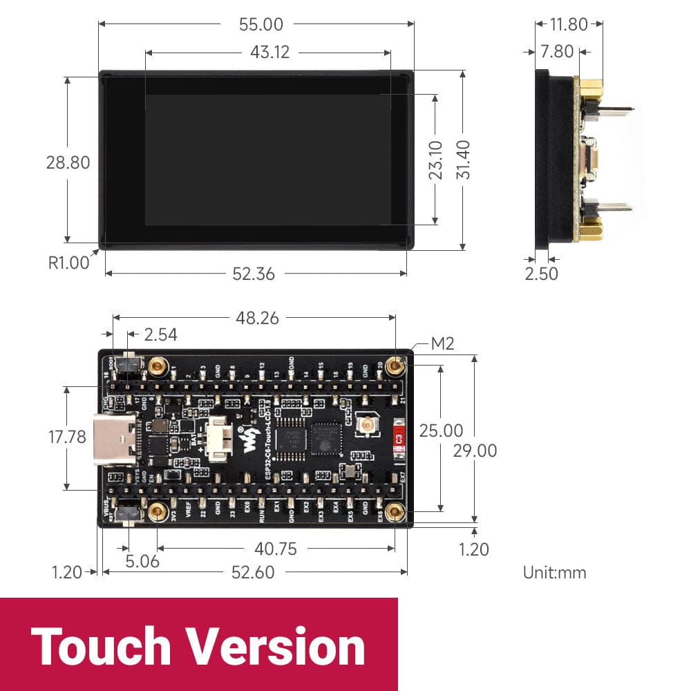ESP32-C6 1.9" Display Dev Board with IMU by Waveshare - The Pi Hut