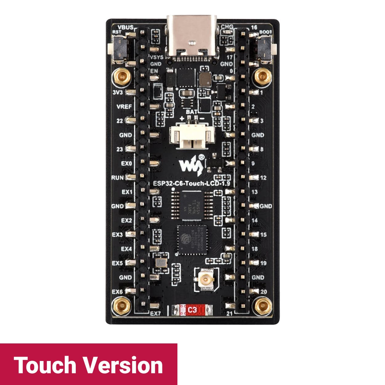 ESP32-C6 1.9" Display Dev Board with IMU by Waveshare - The Pi Hut