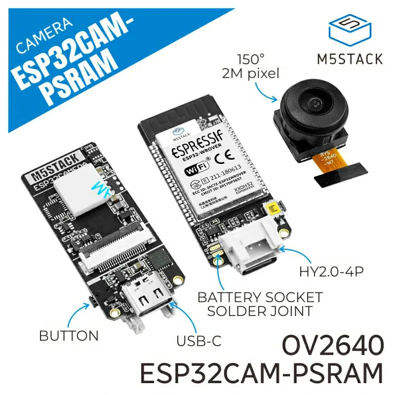 ESP32 Fisheye Camera Module with PSRAM (OV2640) - The Pi Hut