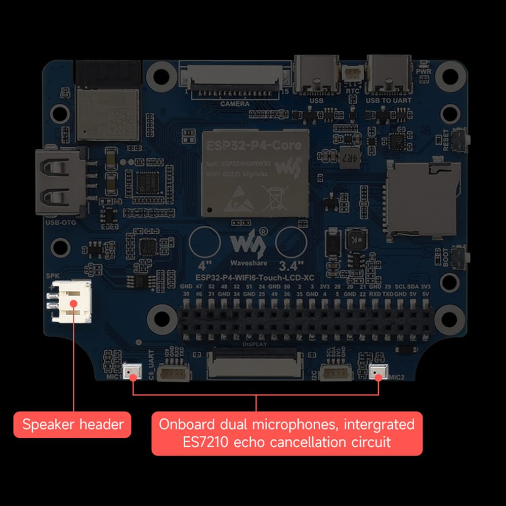ESP32-P4 3.4" Round Touch Display Dev Board (800x800) by Waveshare - The Pi Hut