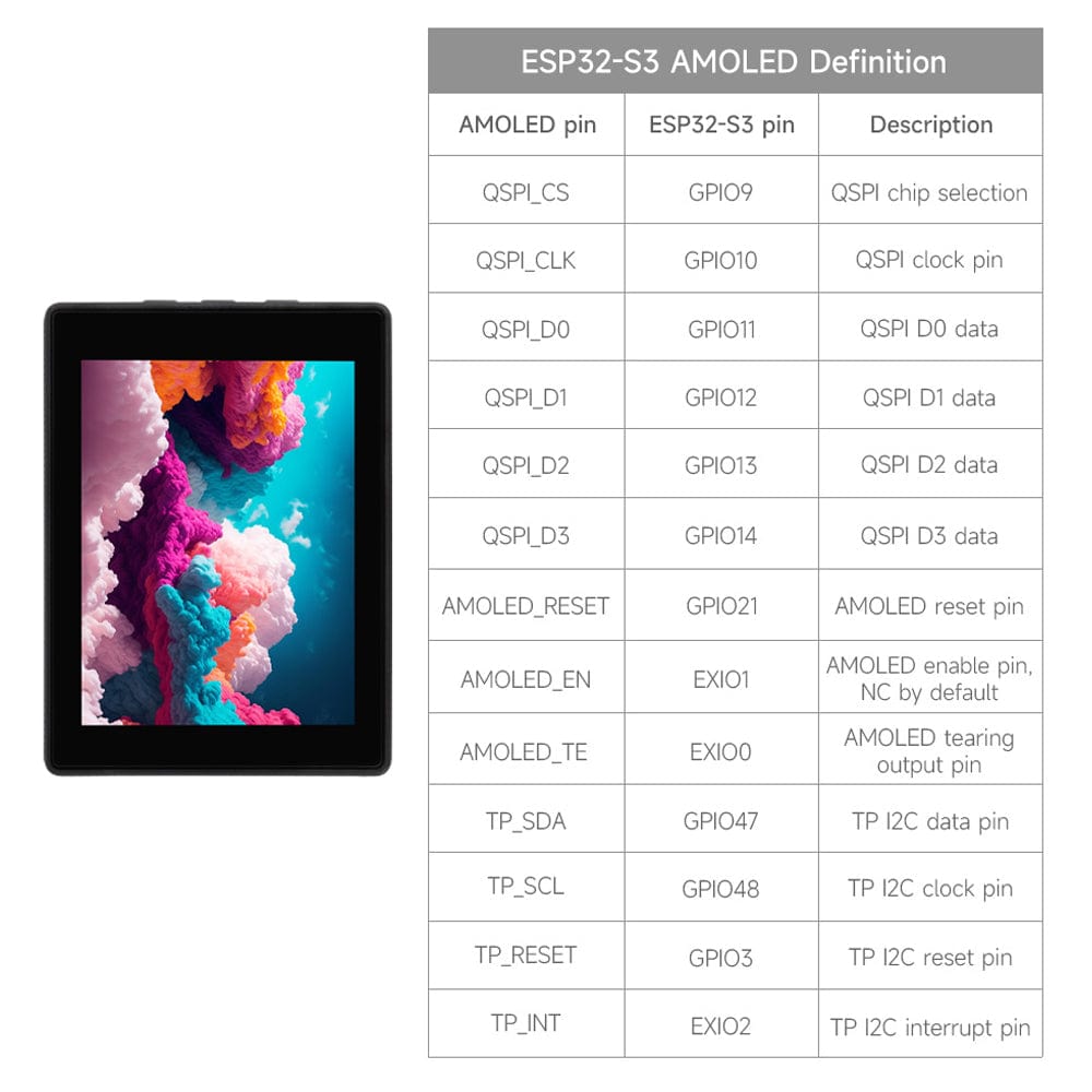 ESP32-S3 2.41" AMOLED Touch Display Dev Board with Case (600x450) by Waveshare - The Pi Hut