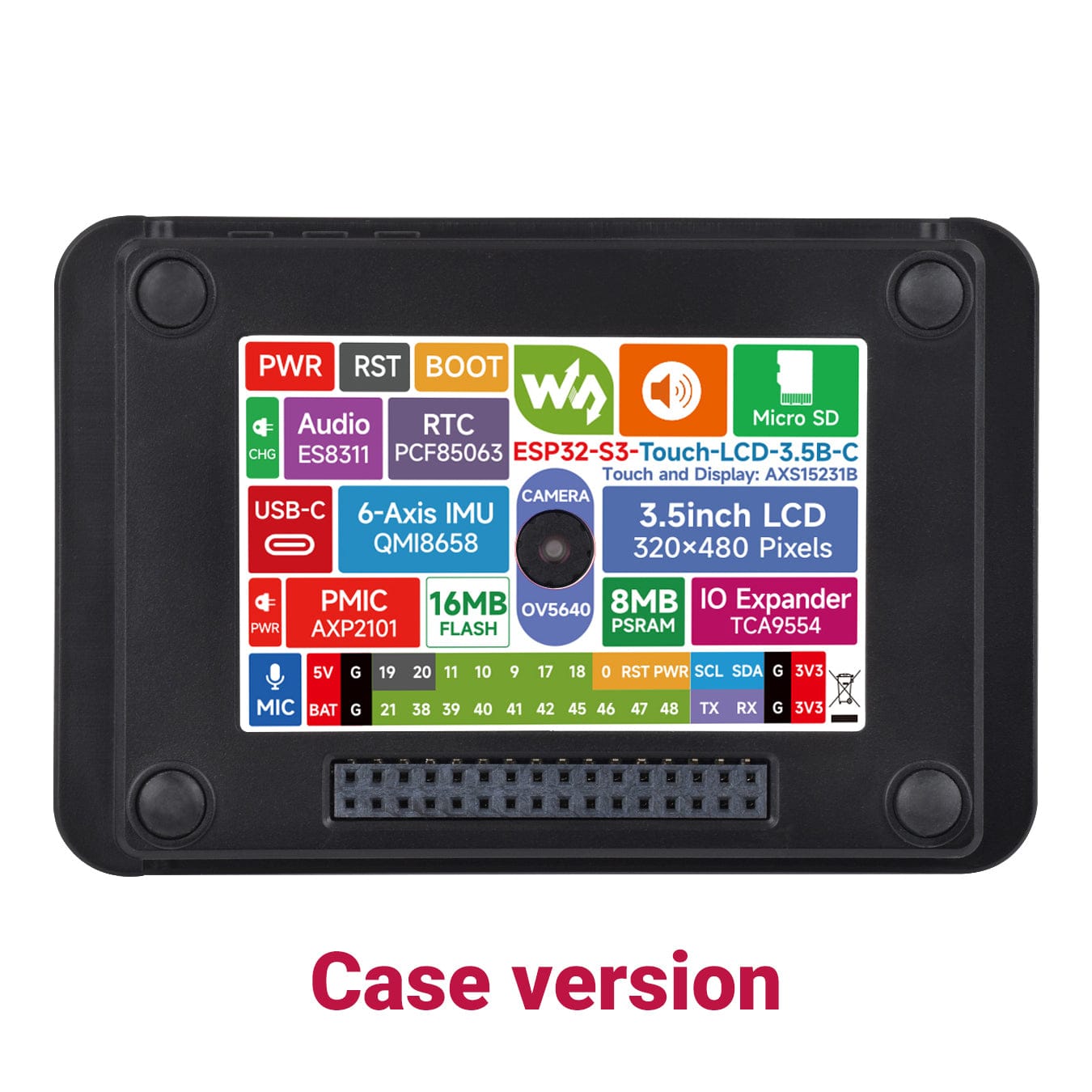 ESP32-S3 3.5" Capacitive Touch Display Dev Board (320x480) by Waveshare - The Pi Hut