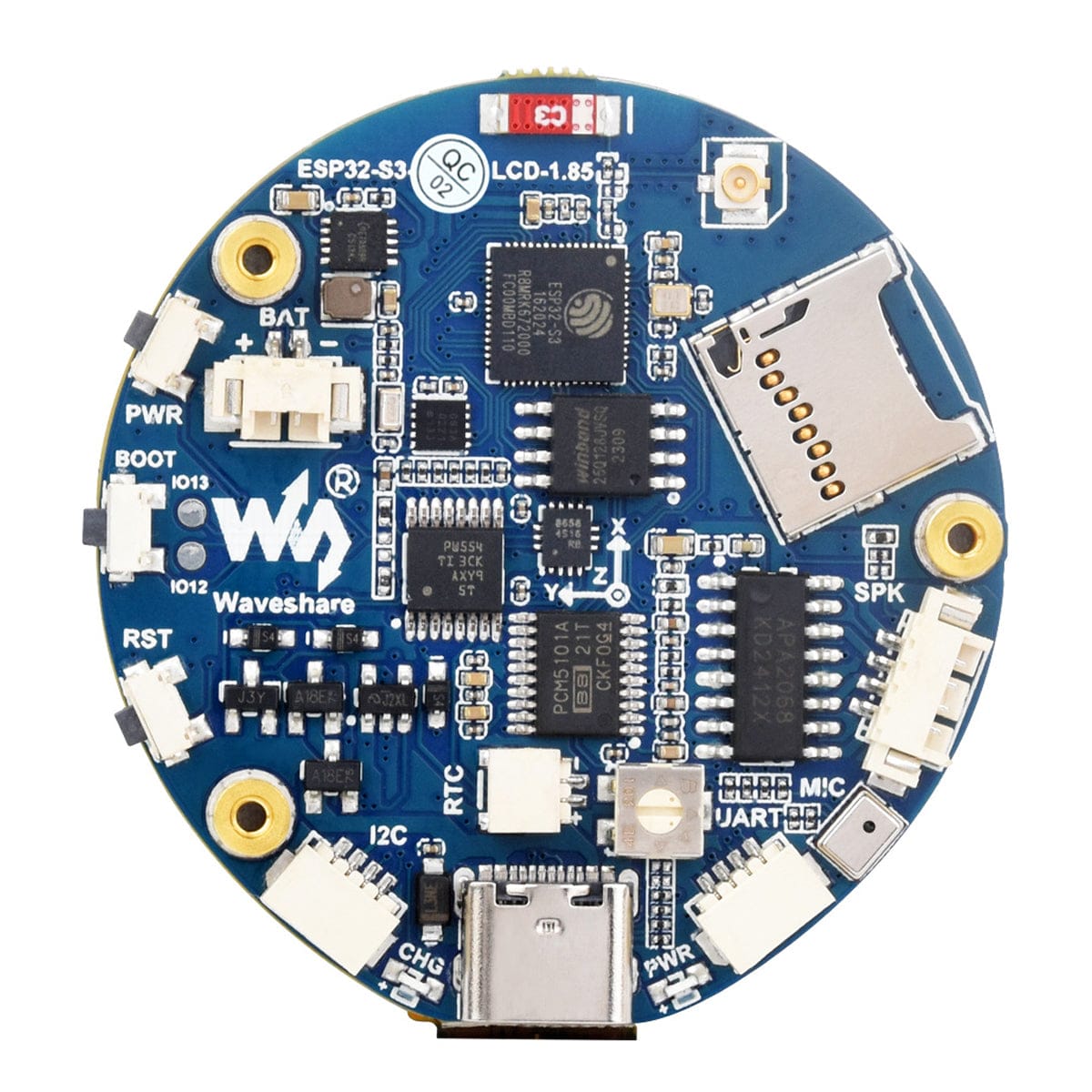 ESP32-S3 Development Board with 1.85" Round Display (360 x 360)