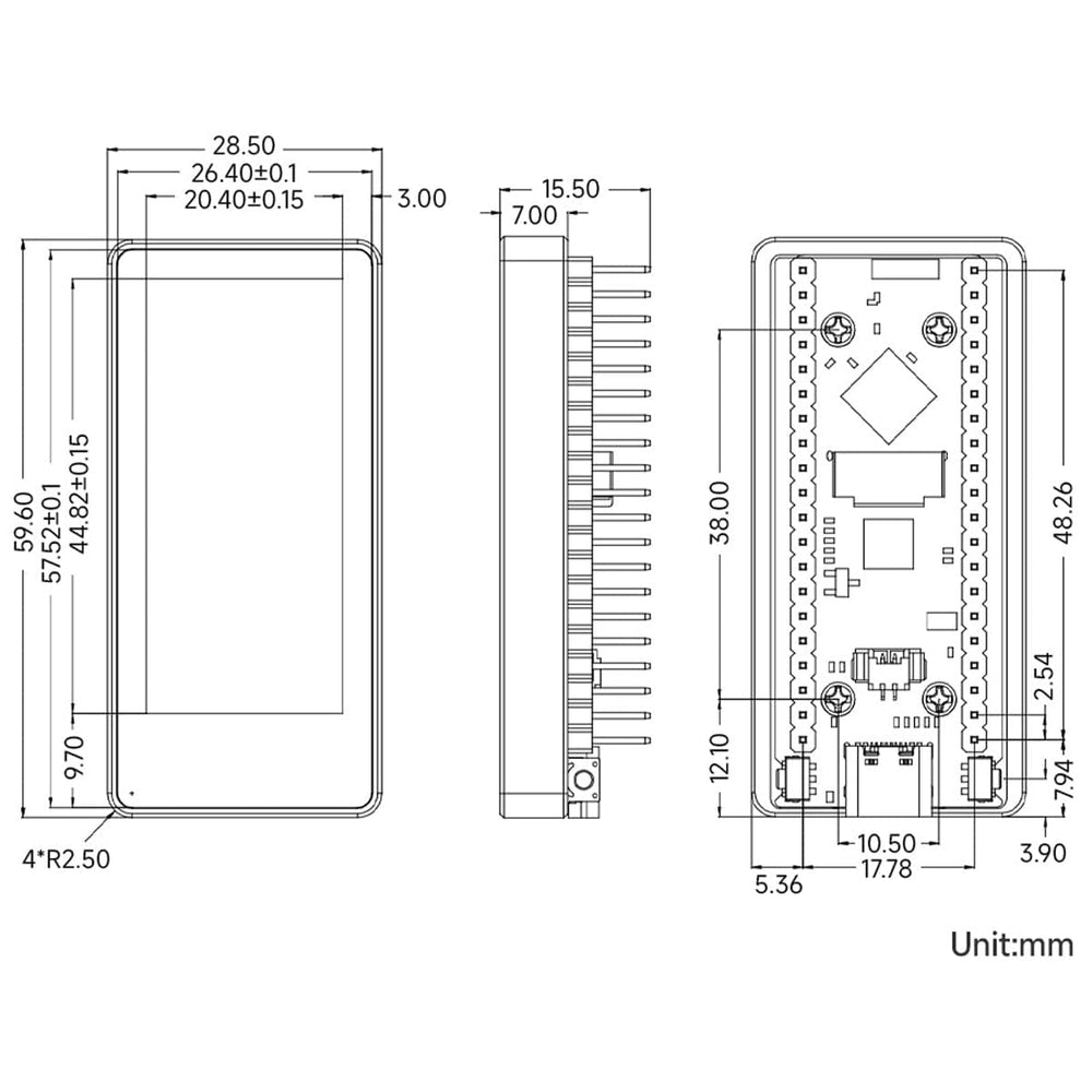 ESP32-S3 Development Board with 1.91" AMOLED Display (240 x 536)