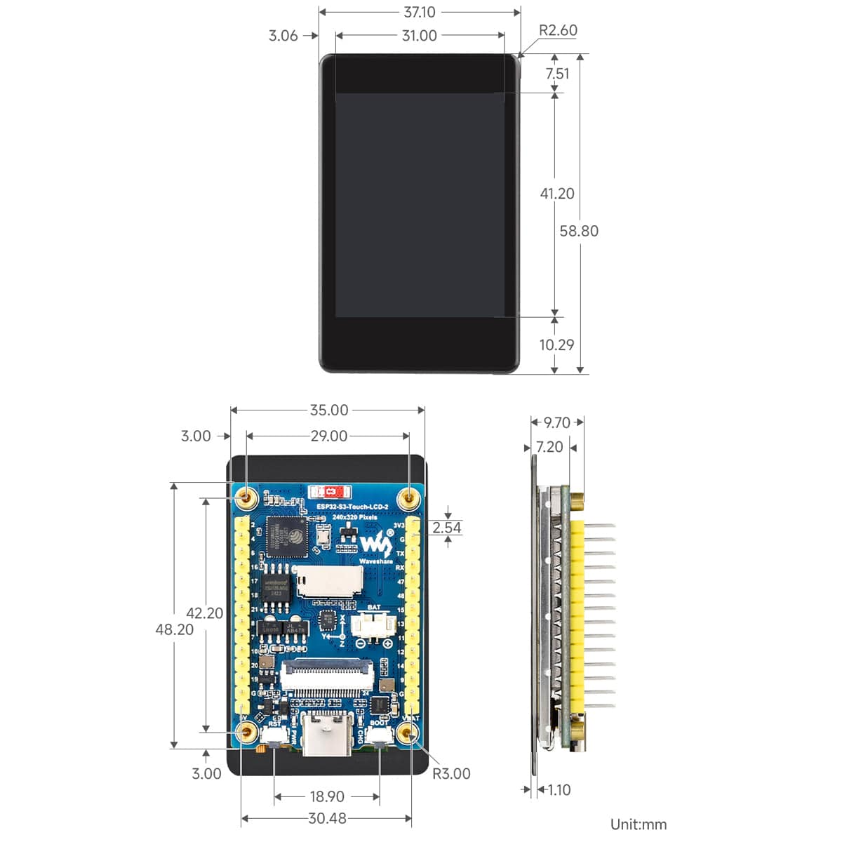 ESP32-S3 Development Board with 2" IPS Capacitive Touch Display (240 x 320)