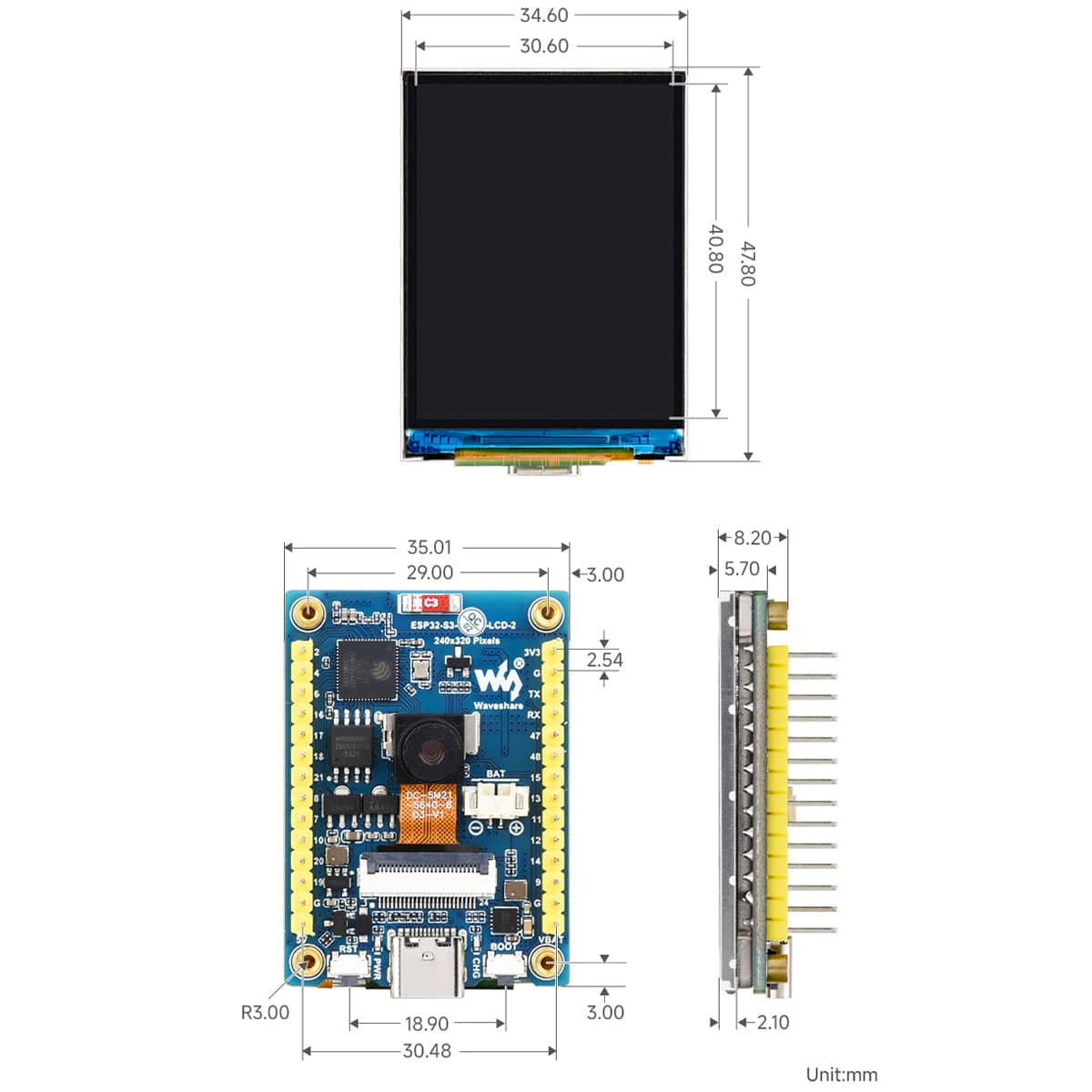 ESP32-S3 Development Board with 2" IPS Display (240 x 320) - The Pi Hut