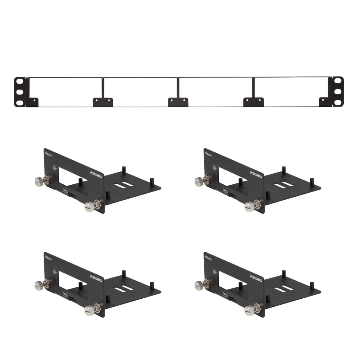 Front-Removable 1U 19" Rack Mount for Raspberry Pi by Uctronics - The Pi Hut