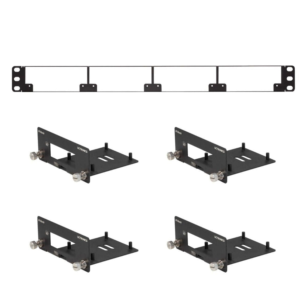Front-Removable 1U 19" Rack Mount for Raspberry Pi by Uctronics - The Pi Hut