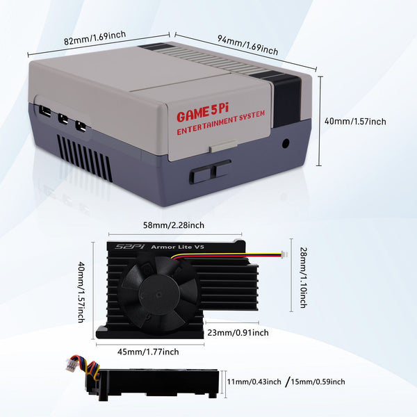 Game 5Pi Retro Gaming Case for Raspberry Pi 5 - The Pi Hut