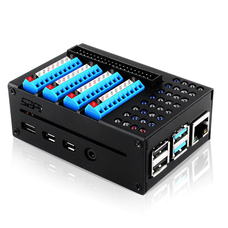 Gpio Led Set GPIO Terminal Board with LED Indicators + Aluminium Case for Pi 4 ...