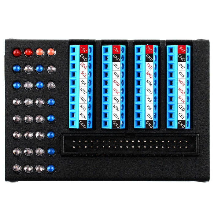 Gpio Led Set GPIO Terminal Board with LED Indicators + Aluminium Case for Pi 4 ...