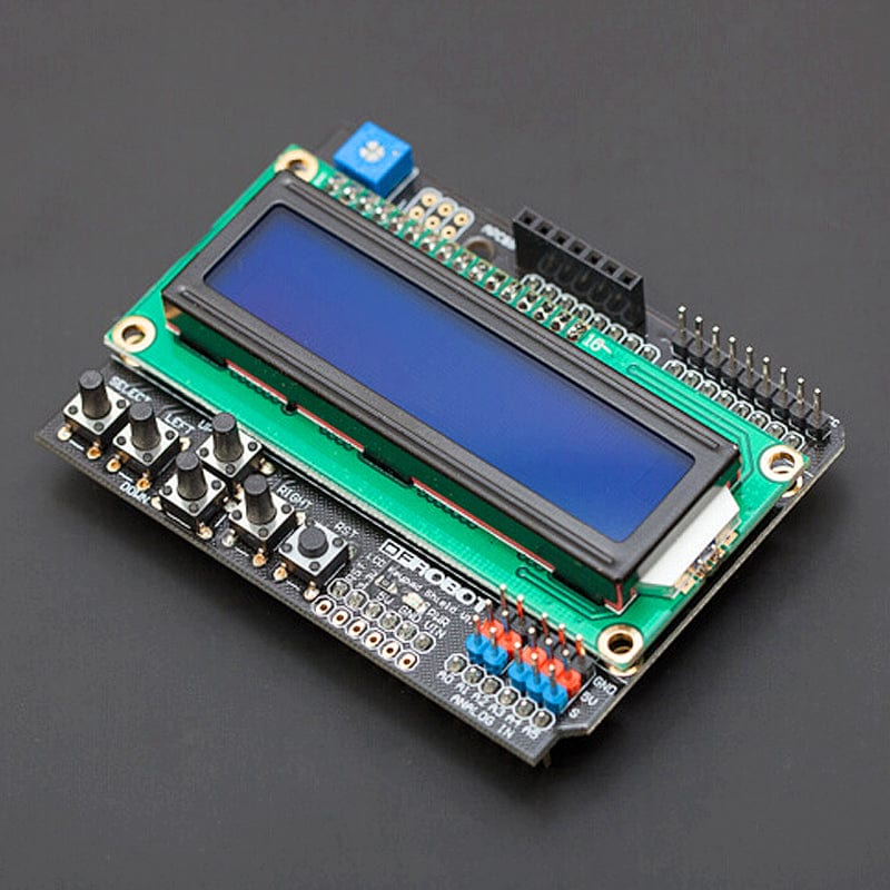 Gravity: 1602 LCD Keypad Shield For Arduino - The Pi Hut