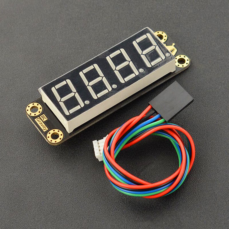 Gravity: 4-Digit Green Seven-Segment LED Display Module - The Pi Hut