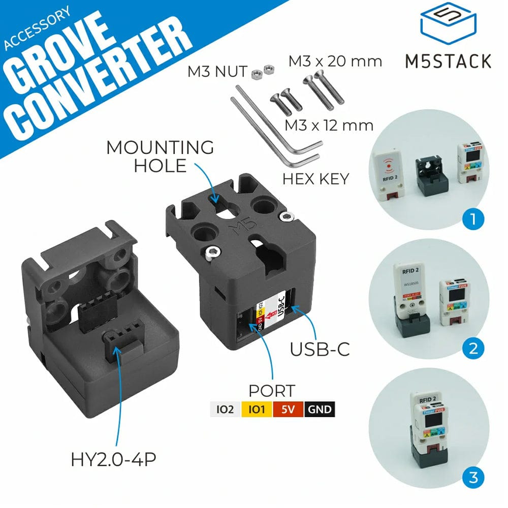 Grove 2-to-1 Converter with USB-C by M5Stack - The Pi Hut