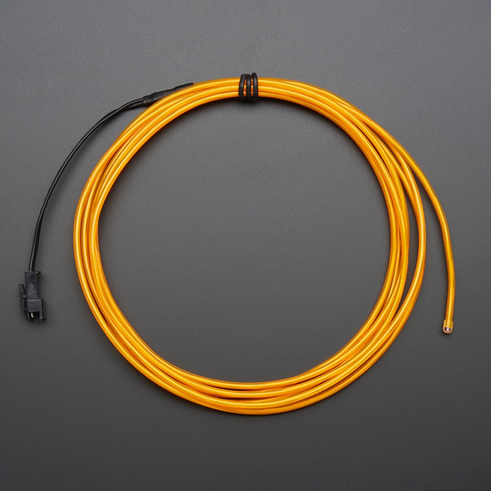 High Brightness Yellow Electroluminescent (EL) Wire - 2.5 meters (High brightness, long life) by Adafruit - The Pi Hut