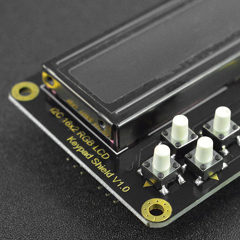I2C RGB Backlight 16x2 LCD Display + Keypad Shield for Arduino UNO - The Pi Hut