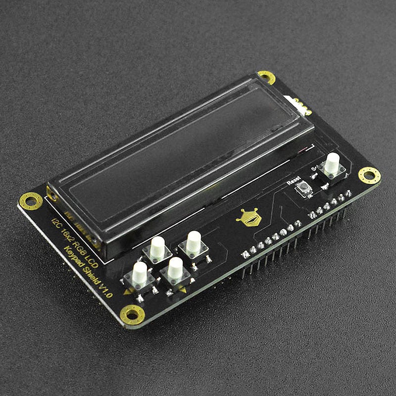 I2C RGB Backlight 16x2 LCD Display + Keypad Shield for Arduino UNO - The Pi Hut