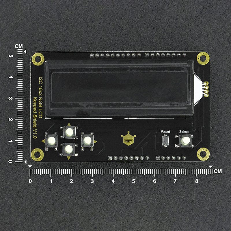 I2C RGB Backlight 16x2 LCD Display + Keypad Shield for Arduino UNO - The Pi Hut