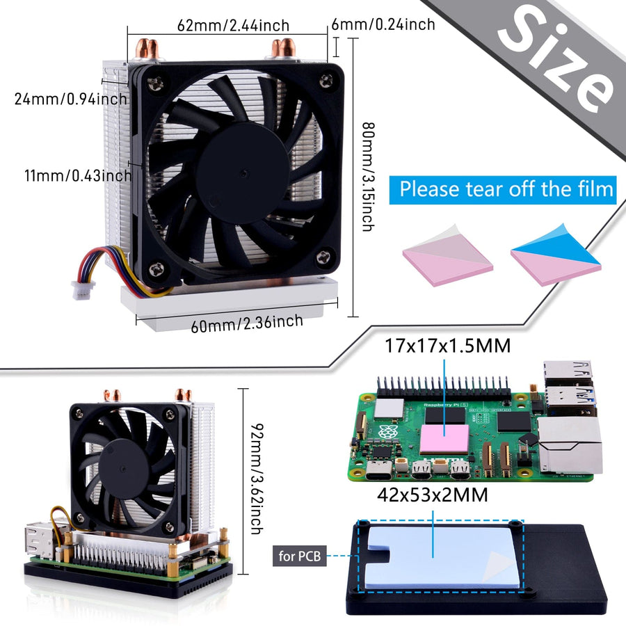 ICE Tower Plus Cooler for Raspberry Pi 5 - The Pi Hut