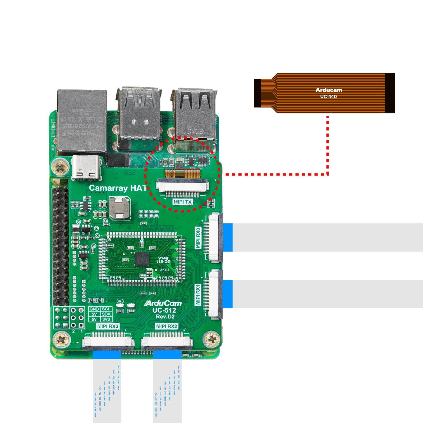 IMX519 16MP Autofocus Synchronised Quad-Camera Kit for Raspberry Pi by Arducam - The Pi Hut