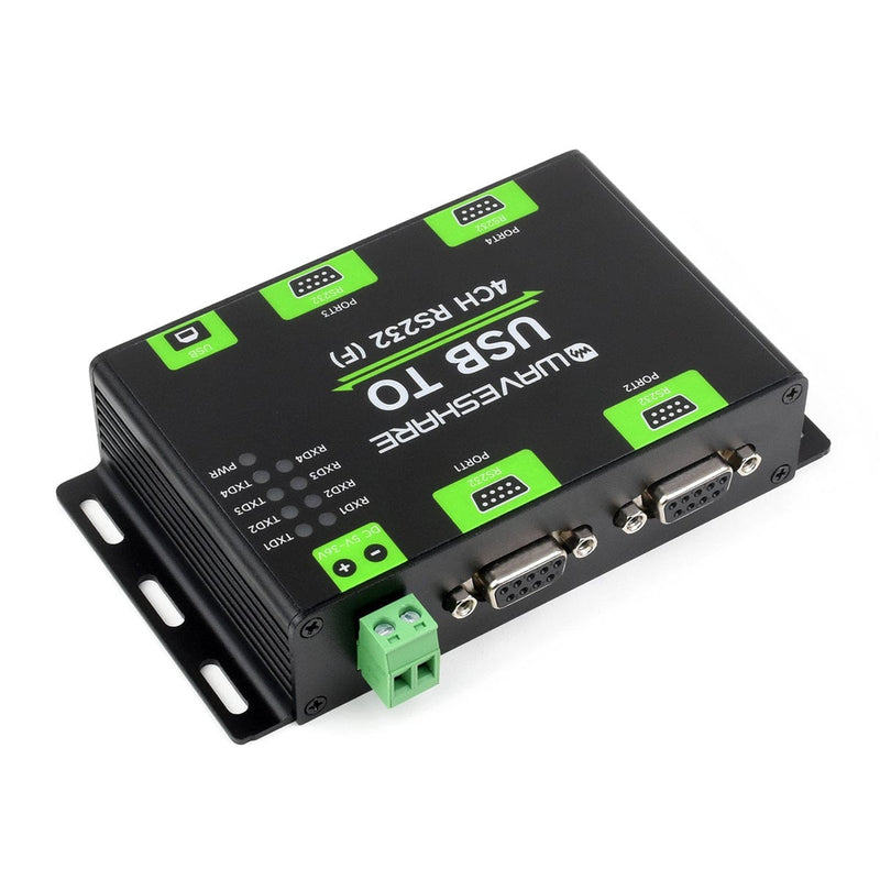 Industrial Isolated USB To 4-Channel RS232 Converter (Female Port) - The Pi Hut