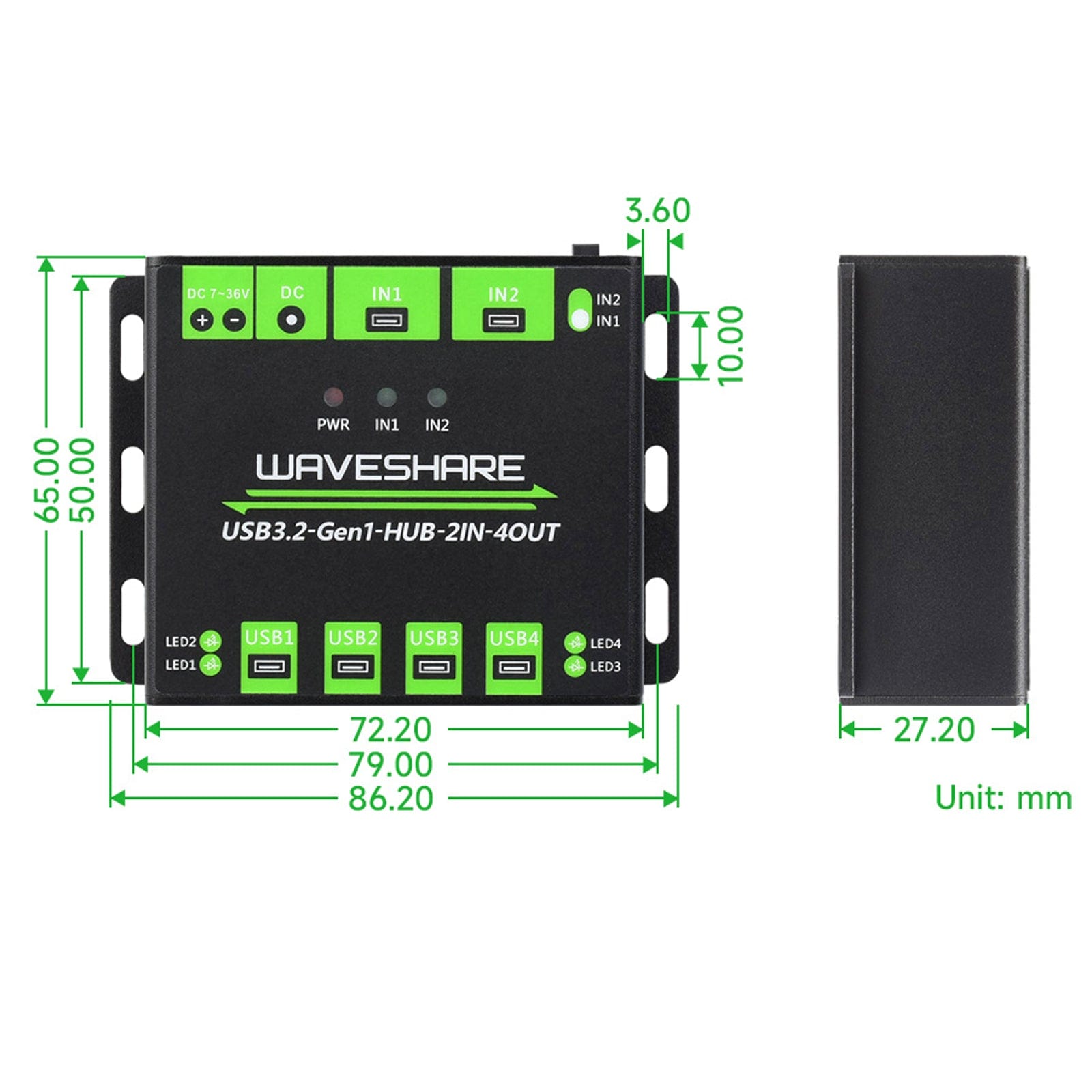 Industrial USB 3.2 Hub - The Pi Hut