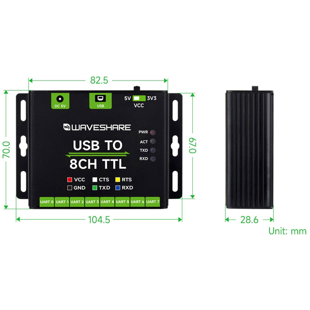 Industrial USB TO 8-Channel TTL Converter - The Pi Hut