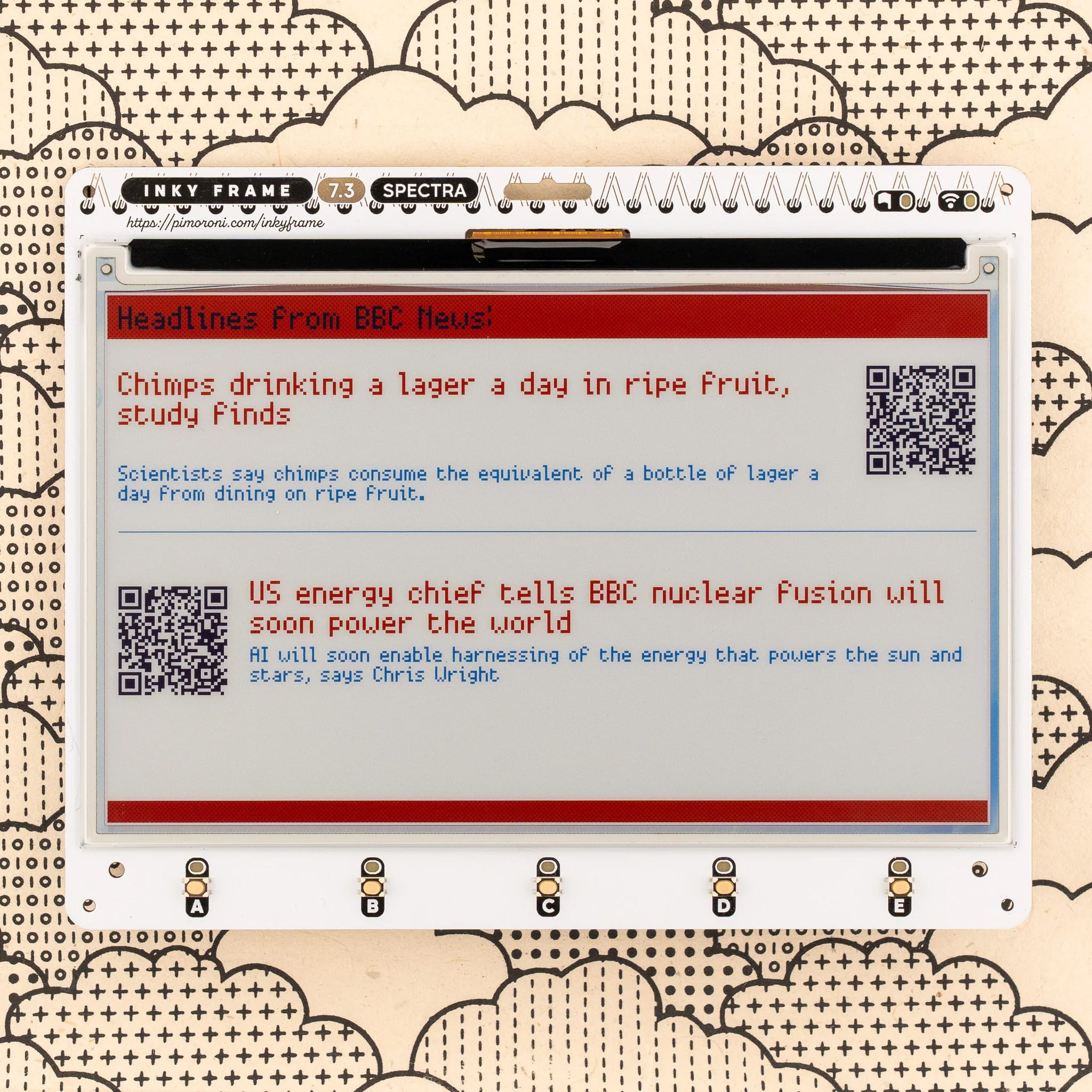 Inky Frame 7.3" (Pico 2 W Aboard) by Pimoroni - The Pi Hut