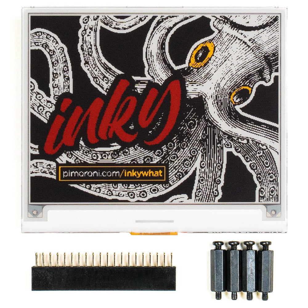 Inky wHAT (Four Colour ePaper/E Ink®/EPD) – Red/Yellow/Black/White by Pimoroni - The Pi Hut