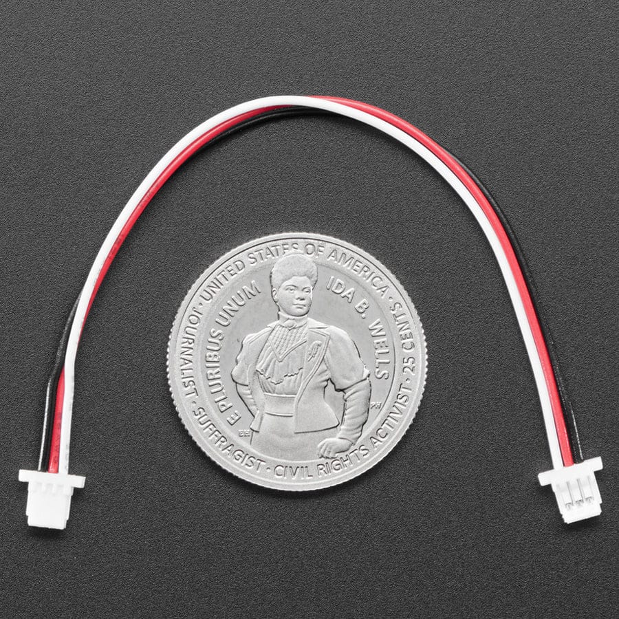 JST SH Compatible 1mm Pitch 3-pin Plug-Plug Cable - 100mm long by Adafruit - The Pi Hut