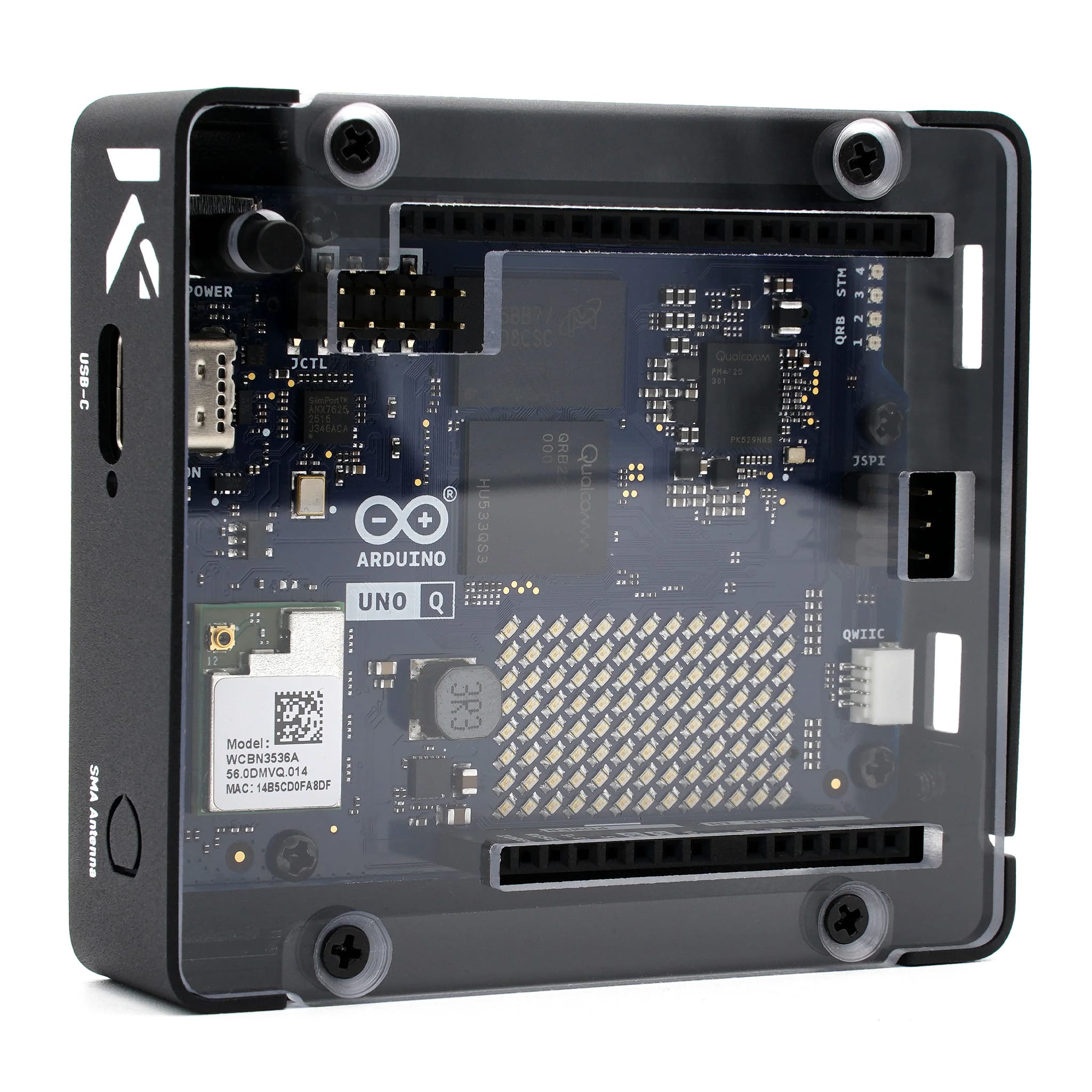 KKSB Compact Case for Arduino UNO Q - Clear Top by KKSB - The Pi Hut