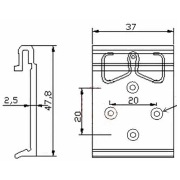 KKSB DIN Rail Clip with Screws