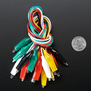Large Alligator Clip Test Lead (set of 10) by Adafruit - The Pi Hut