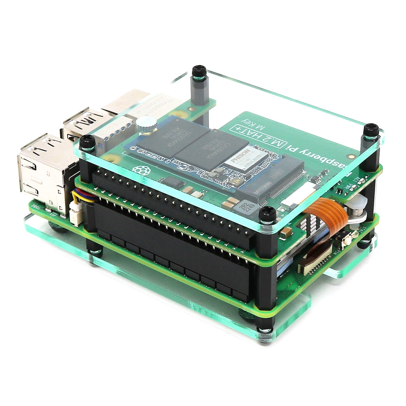 Layer Case for Raspberry Pi M.2 HAT+ & Active Cooler - The Pi Hut