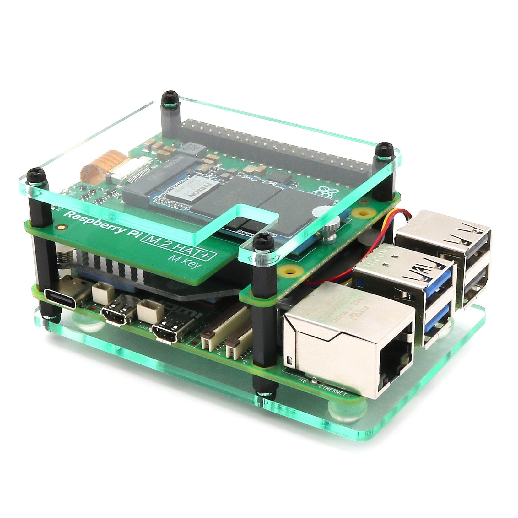 Layer Case for Raspberry Pi M.2 HAT+ & Active Cooler - The Pi Hut