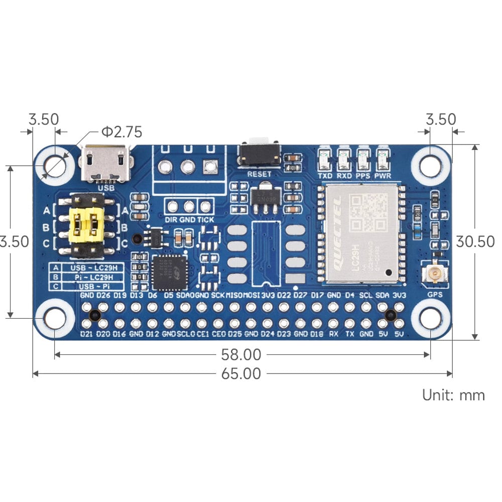 LC29H(DA) GPS/RTK HAT for Raspberry Pi - The Pi Hut