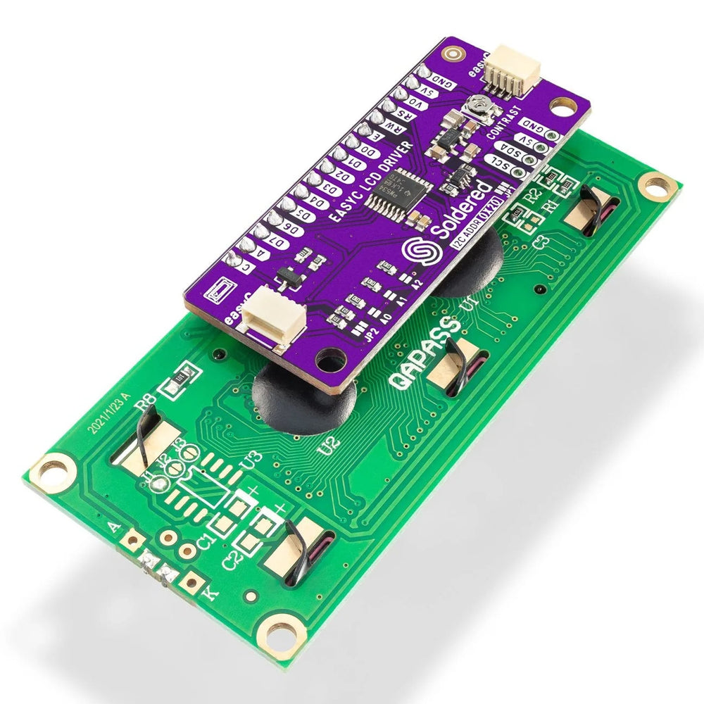 LCD Display 16x2 I2C White Characters on Blue Background by Soldered Electronics - The Pi Hut