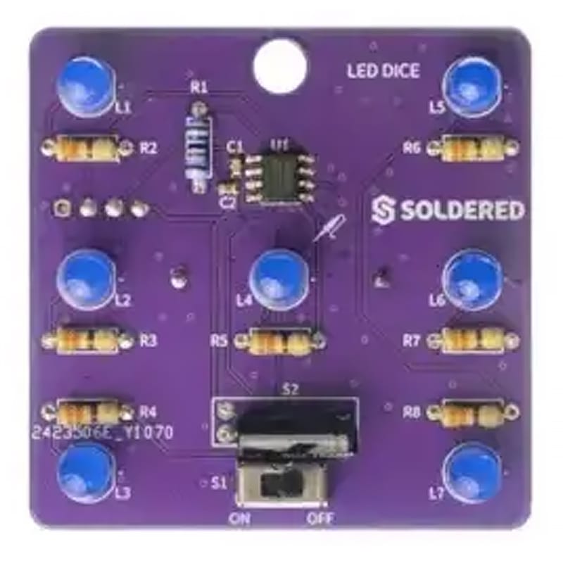 LED Dice Solder Kit by Soldered Electronics - The Pi Hut