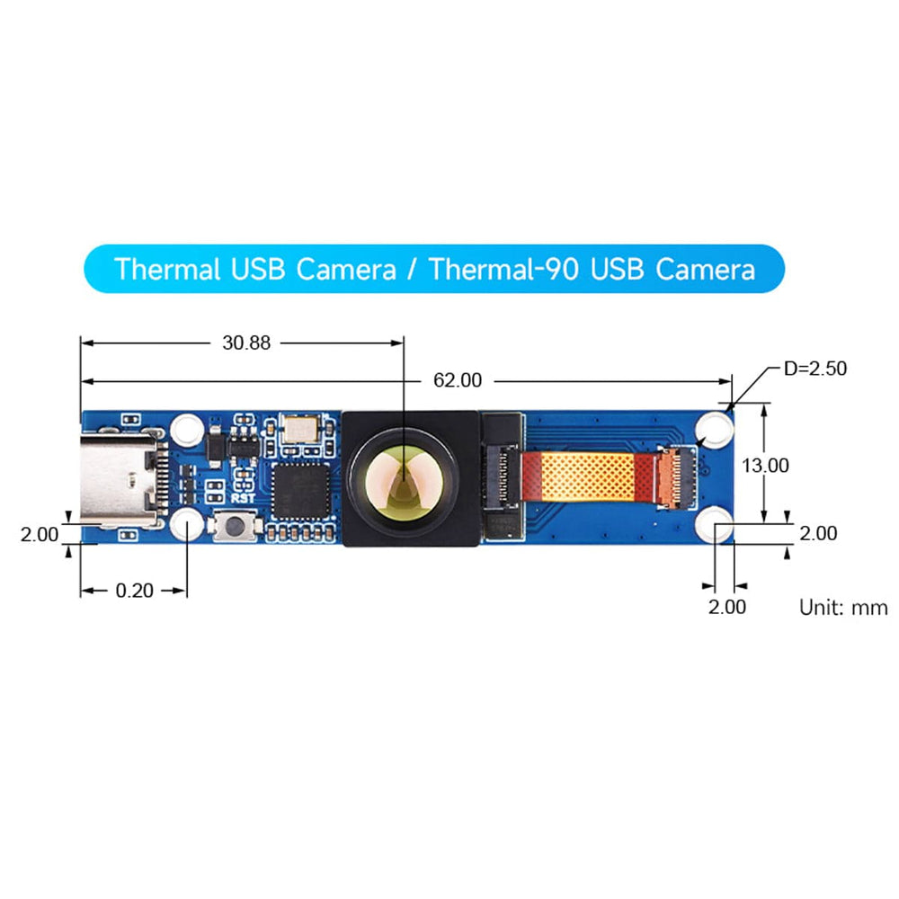 Long-wave IR Thermal Imaging Camera USB-C Module for Raspberry Pi - The Pi Hut