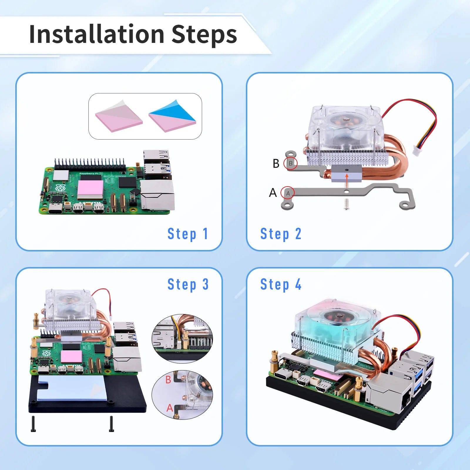 Low-Profile ICE Tower CPU Cooler for Raspberry Pi 5 - The Pi Hut